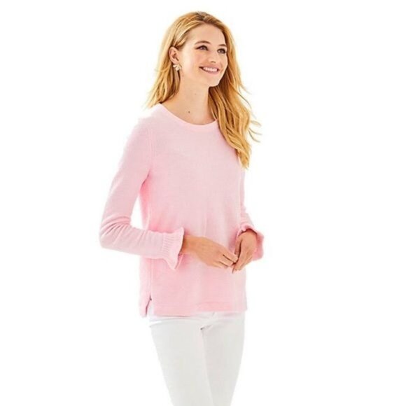 NWT Lilly Pulitzer Calloway Chenille Sweater, Pink Blossom, XL, Style 004498 - Picture 2 of 11